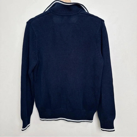 Eddie Bauer Womens Large Navy Collar Cotton Knit Sweater - Picture 14 of 14